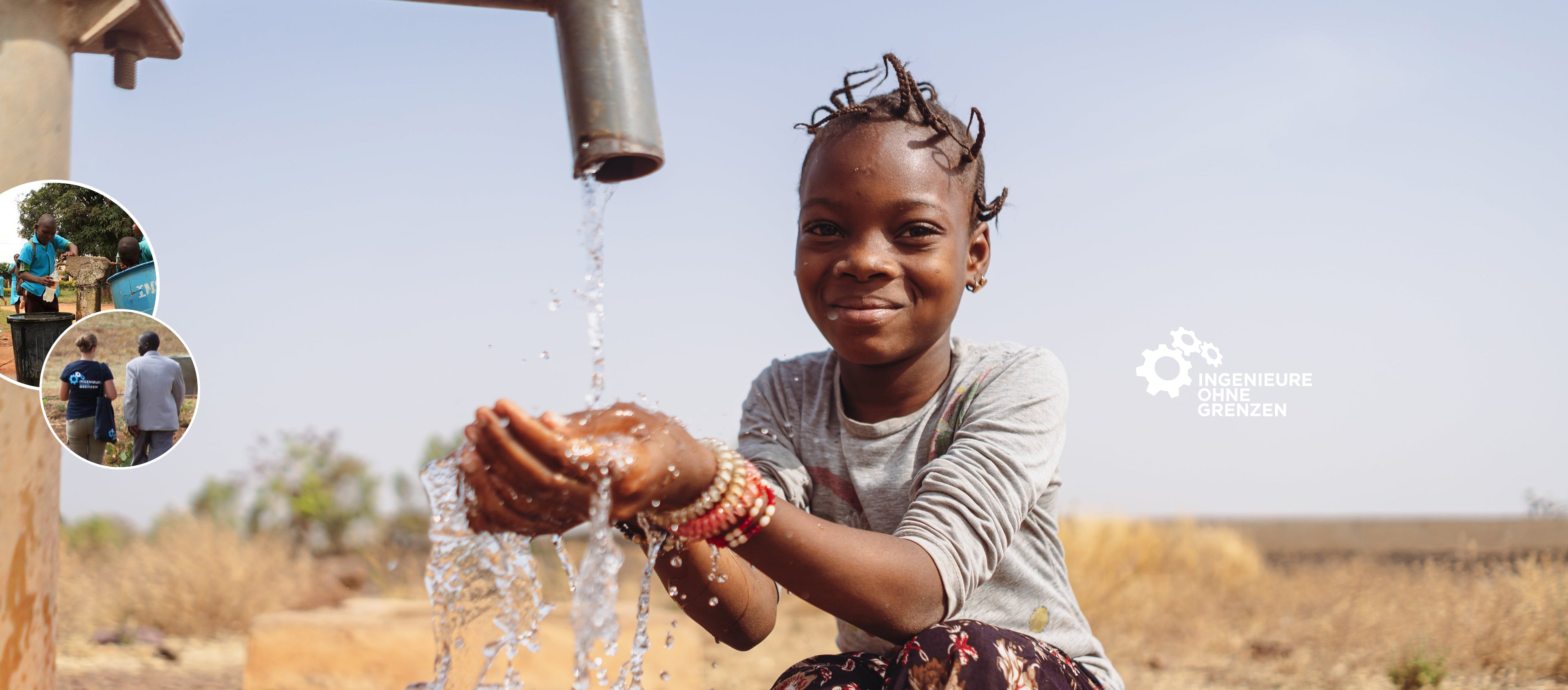 Kind mit Wasser Ingenieure ohne Grenzen viwa